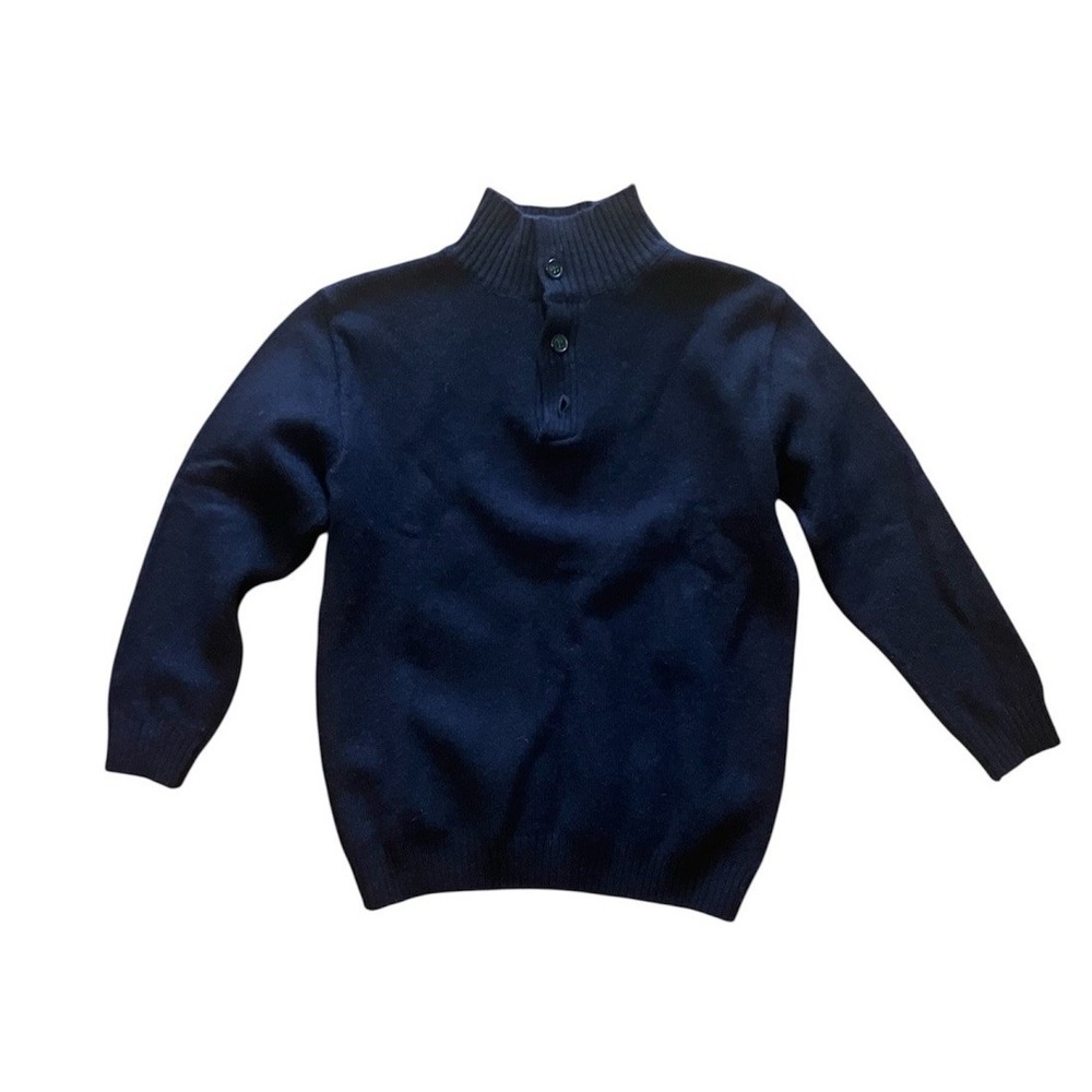 Papo D'Anjo Wool Sweater VTG Navy Blue Elbow Patches Boys Sz 8 PORTUGAL